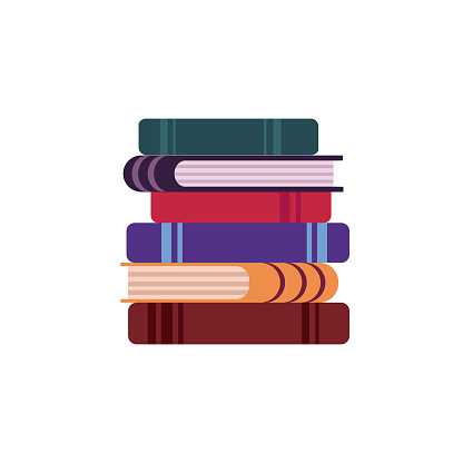 Stack of colored books. Set of book icon.Vector illustration cartoon flat style.