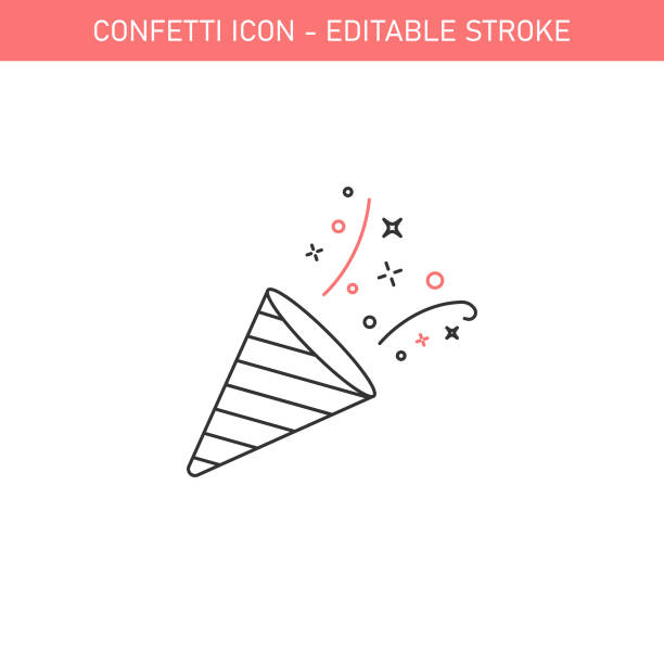 ilustrações de stock, clip art, desenhos animados e ícones de confetti icon vector design. - copy space single object confetti nobody