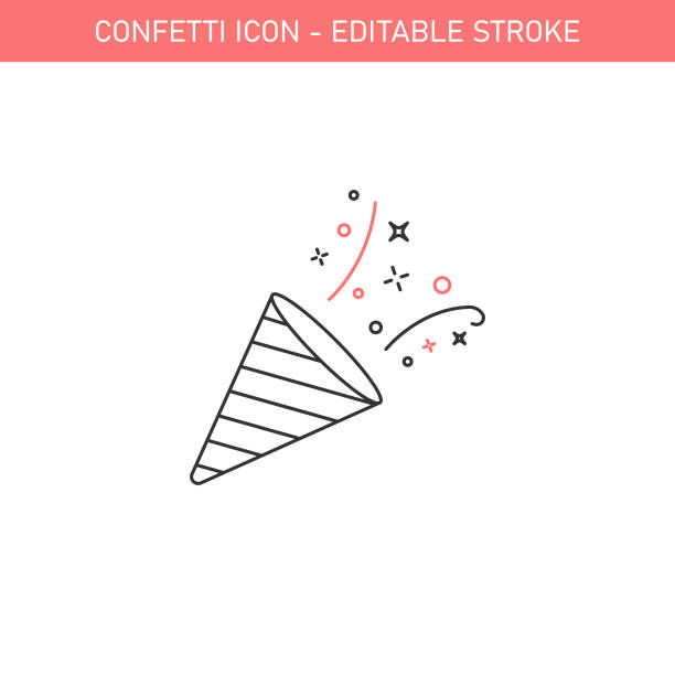 Confetti Icon Vector Design. Editable to any size. Vector Design EPS 10 File. party popper stock illustrations