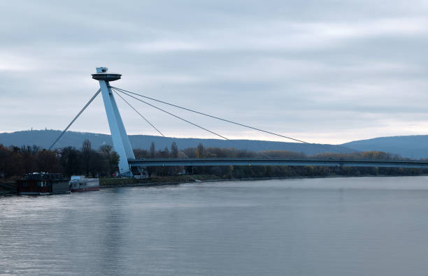 istock the UFO bridge of Bratislava 1357695880