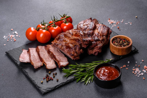 istock grilled beef steaks with spices on a dark cutting board 1357698688