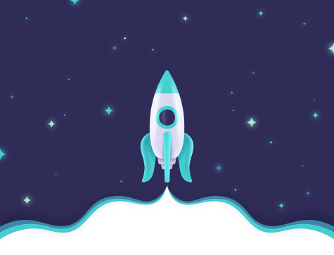 Space Rocket Launch Background