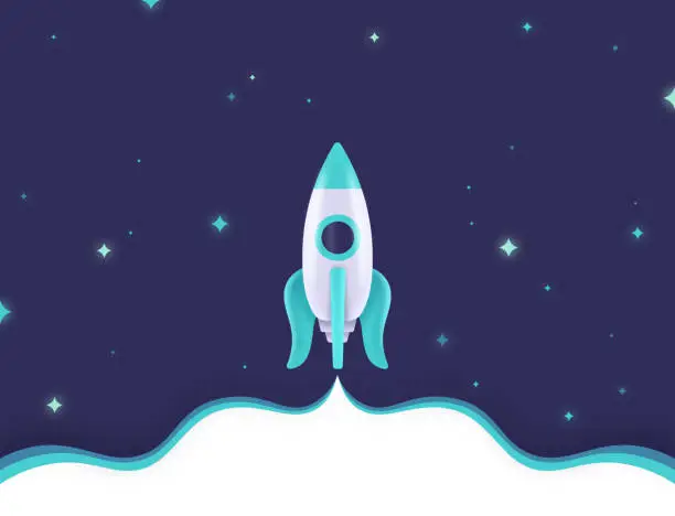 Vector illustration of Space Rocket Launch Background