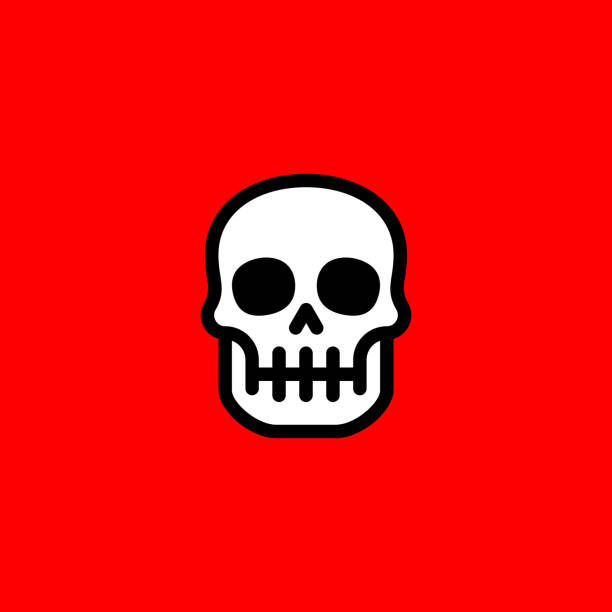 Skull logo Line vector icon. Vector EPS 10, HD JPEG 4000 x 4000 px skulls stock illustrations