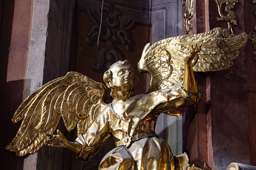 Lviv, Ukraine - December 6, 2021: Interior of Jesuit Church in Lviv ( Saints Peter and Paul Garrison Church)