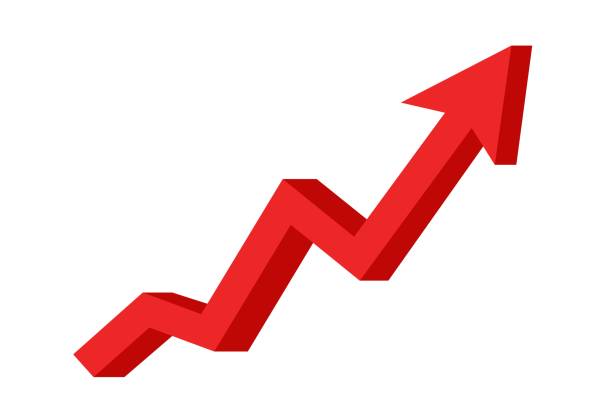 istock A growing graph in the form of a red arrow 1357702399