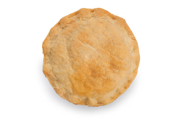Savory Pie on White Studio shot of a savoury pie cut out against a white background meat pie stock pictures, royalty-free photos & images