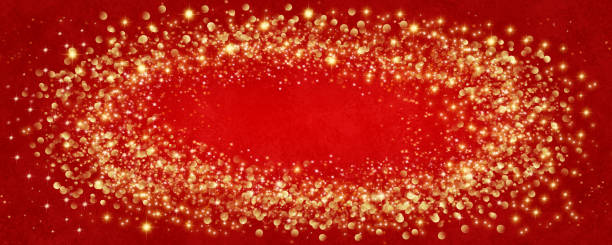 istock Abstract Christmas Golden Glitter On Red Festive Background 1357710891