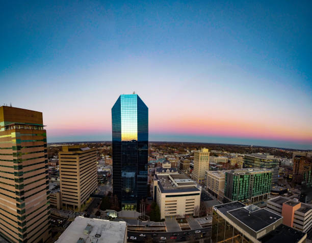 Lexington downtown district skyline at dusk