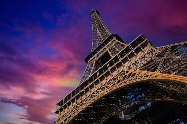 istock Eiffel tower and cloudy sky, Paris, France 1357714785