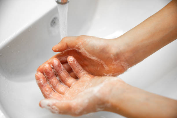 istock Child washing hands is part of a daily routine 1357716857