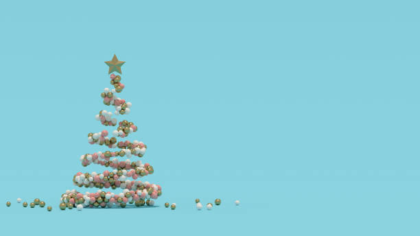 istock Christmas Tree, New Year Concept, Blue Background 1357717627