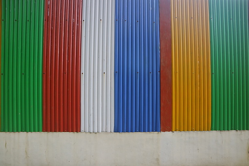 zinc wall with colorful paint photo