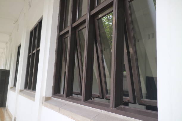 istock large dark brown glass window photo 1357722520
