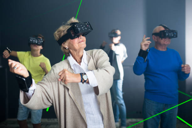 istock Family playing VR games together 1357725839
