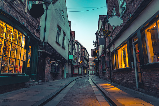The Shambles, a medieval street preserved in the heart of the English city of York