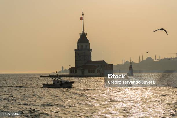 View Of The Maidens Tower In Istambul From The Asian Side Stock Photo - Download Image Now