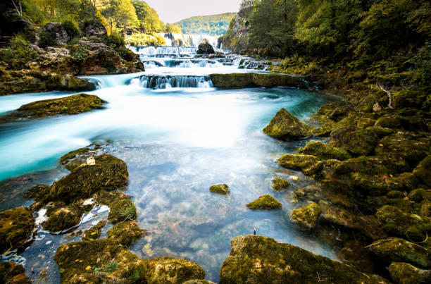 View on beautiful Strbacki Buk waterfall, Croatia
