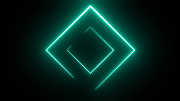 istock Colorful glow strokes. Neon light square. 1357746409