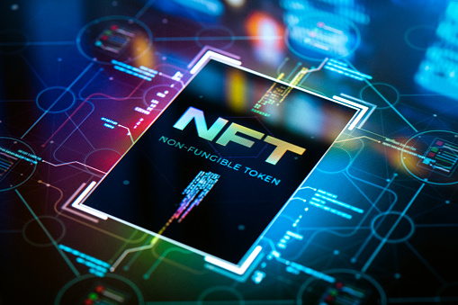 NFT (Non-Fungible Token) Futuristic Background