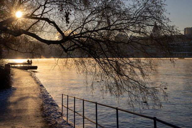 winter time in capital of sweden  stockholm - stockholm sweden sea winter imagens e fotografias de stock