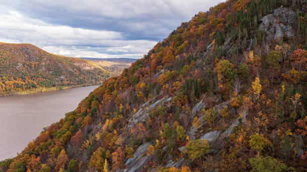 istock A high angle view over The Hudson River near Cornwall on Hudson, New York. It is a beautiful day with colorful fall foliage on the surrounding mountains 1357760802