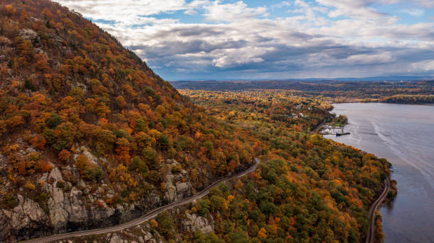 istock A high angle view over The Hudson River near Cornwall on Hudson, New York. It is a beautiful day with colorful fall foliage on the surrounding mountains 1357760806