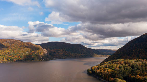 istock A high angle view over The Hudson River near Cornwall on Hudson, New York. It is a beautiful day with colorful fall foliage on the surrounding mountains 1357760821