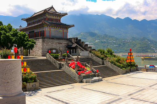 Historic temple overlooking the Yangtze River.