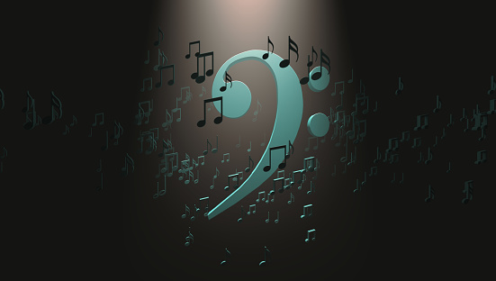 Music concept abstract background. Music key.