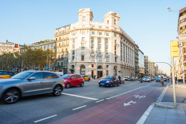 istock Cars driving in historic district 1357765745