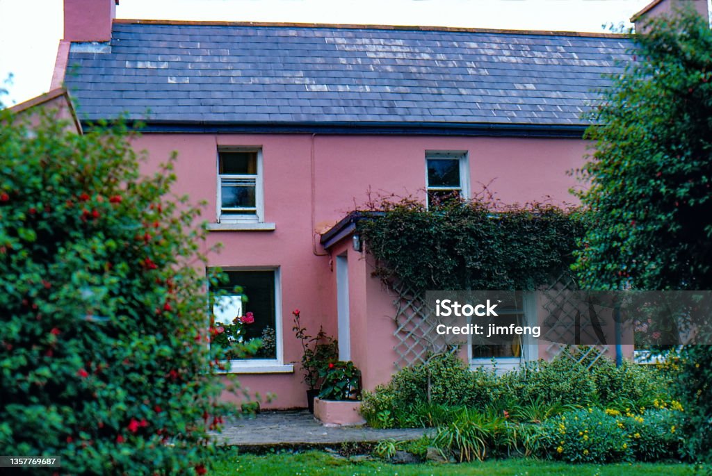 Old Retro Vintage Style Positive Film scan, FOSS HOUSE near DURRUS, County Cork, Ireland County Cork, Ireland. 1980-1989 Stock Photo