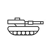 istock Tank icon, logo. Tank icon isolated on white background. Military related icon. Vector illustration 1357778300