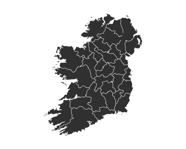 ilustraciones, imágenes clip art, dibujos animados e iconos de stock de fondo del mapa de irlanda con provincias. mapa de irlanda aislado sobre fondo blanco. ilustración vectorial - northern ireland