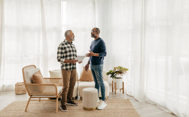 istock Senior men meeting Real Estate Agent or retirement plan agent 1357785714