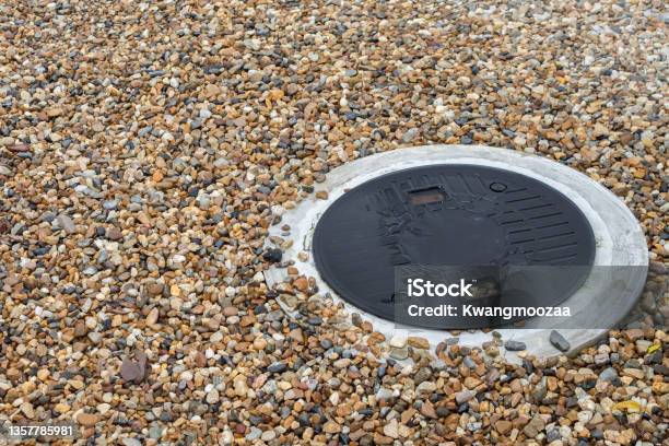 Septic Tank Cover Underground Waste Treatment System Stock Photo - Download Image Now