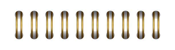 istock Gold horizontal spiral for open notebook and calendar. Gold spiral wire bindings for sheets of paper. Vector illustration isolated on realistic style on white background 1357786239