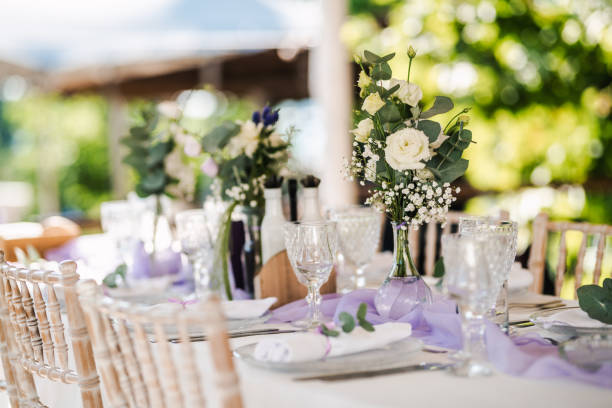istock Fresh floral wedding decoration. 1357786955