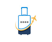 istock Flight airplane in the traveling bag 1357789995