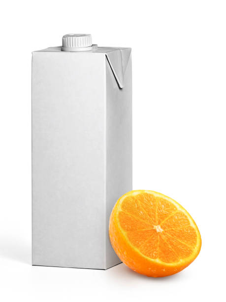 istock Oranges and Box empty white fruit juice isolated on white background 1357800161