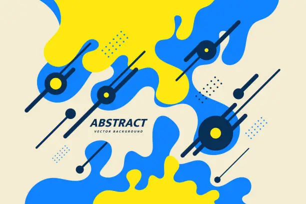 Vector illustration of Poster with dynamic waves. Illustration minimal flat style