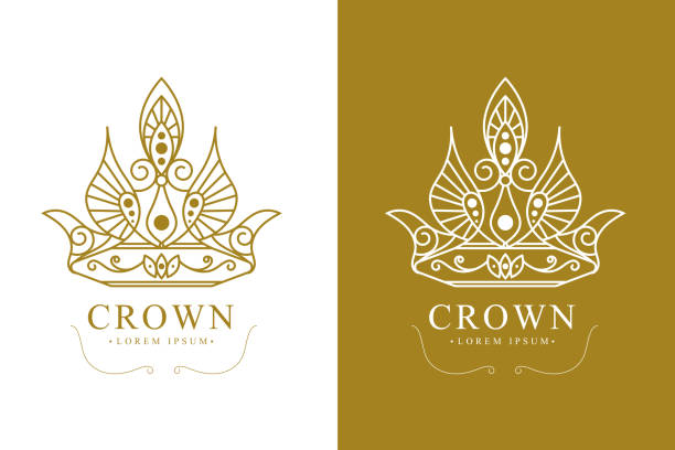 ilustraciones, imágenes clip art, dibujos animados e iconos de stock de icono de fantasía de crown flat design - princess queen nobility glamour