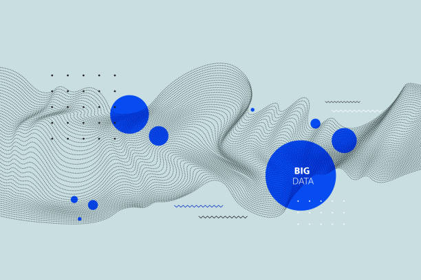 абстрактная точечная частица синего элемента дизайна фона. - design internet gear cyberspace stock illustrations