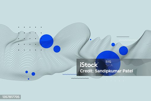 istock Abstract dot particle of blue design element background. 1357817705