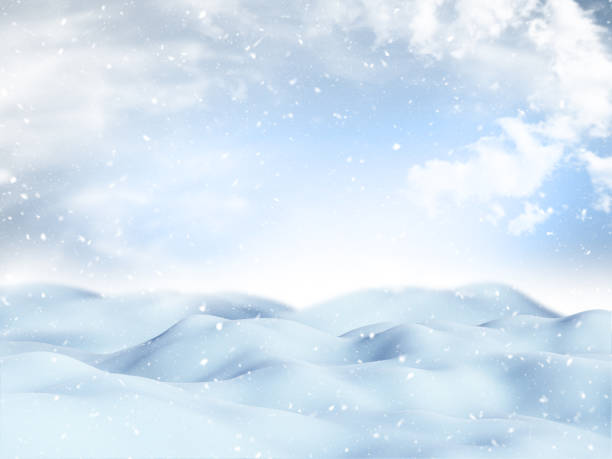 istock 3D Christmas background with falling snow 1357818753