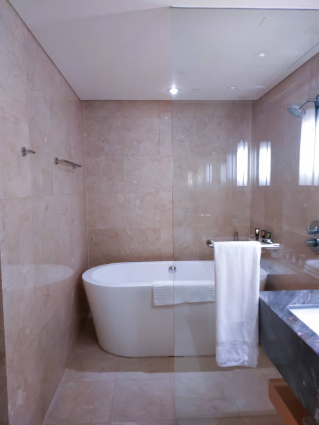 istock Luxury bathroom with bath tub 1357823261