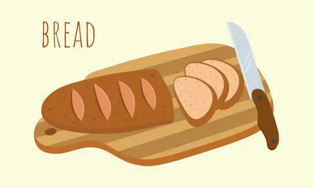 Vector illustration of Sliced bread