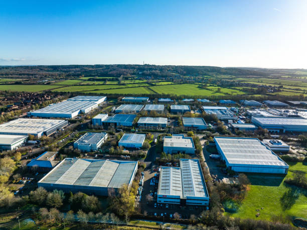 istock Drone view of Warehouse in Milton Keynes, UK 1357828561
