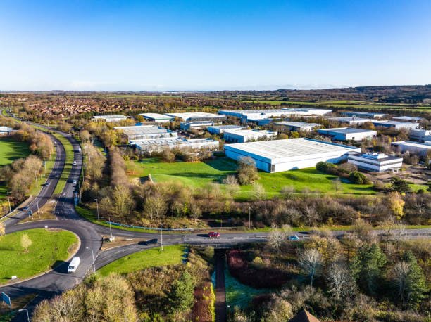 istock Drone view of Warehouse in Milton Keynes, UK 1357828565