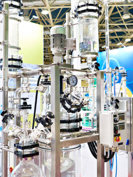 istock Standard jacketed glass chemical reactor 1357829495